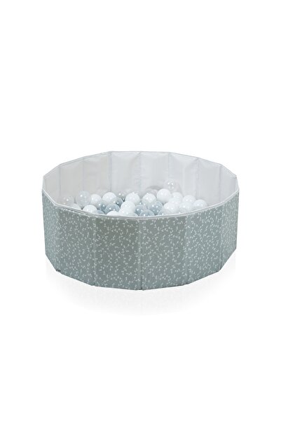 Evelise Piscina uscata pliabila cu bile, BabyJem, 30x83 cm, 100 bile albe, verde