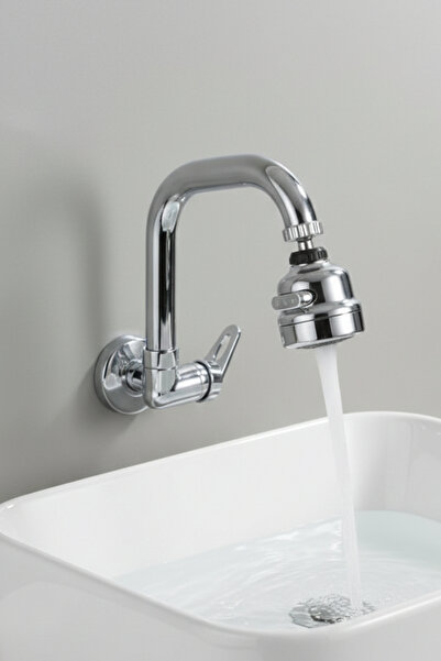 3 Fonksiyonlu Hareketli Başlıklı Duvardan Tek Su Mutfak - Banyo ve Lavabo Bataryası