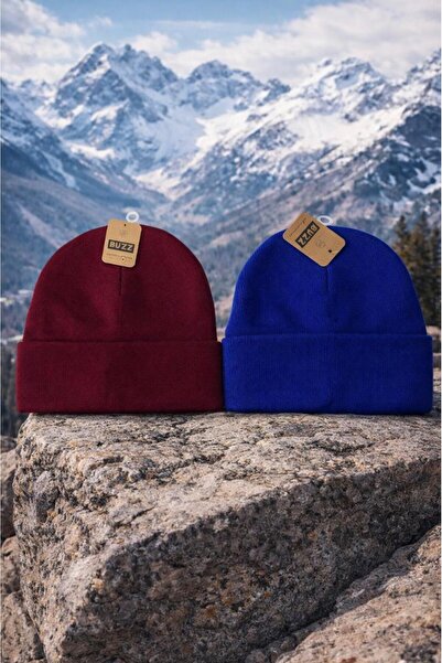 Silver Unisex Knitwear Autumn Winter Quality Basic Beanie 2 Pieces