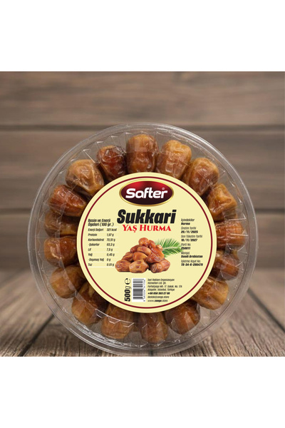 SAFTER Medine Sukkari Taze Yaş Hurma, Yeni Mahsul, 500 gr. x 6 Paket