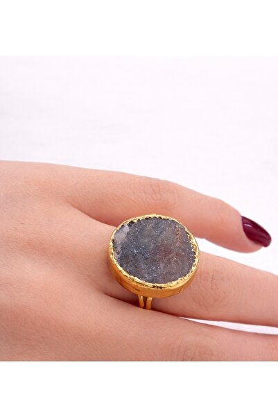 Tasarım Women's Adjustable Natural Stone Ring – Handmade, Tarnish-Resistant S...