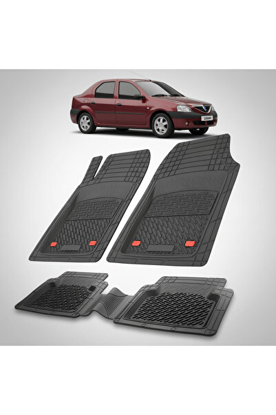 TEAMCAR Πατάκια δαπέδου τύπου Tavita συμβατά με Dacia Logan 2004-2008, Μαύρα