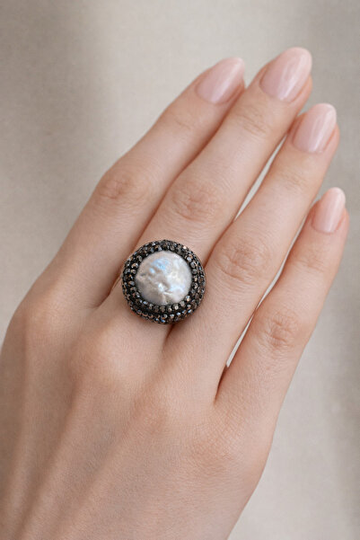 Tasarım خاتم نسائي قابل للتعديل من الحجر الطبيعي - مصنوع يدويًا، من الفولاذ ا...