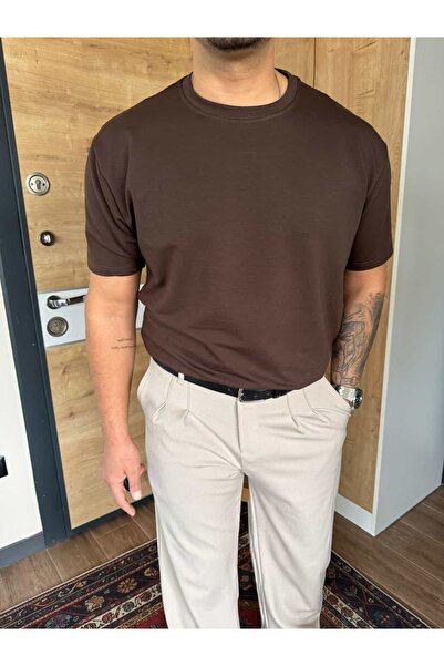 blucombin تي شيرت أساسي بقصة واسعة وسميك مكون من خيطين