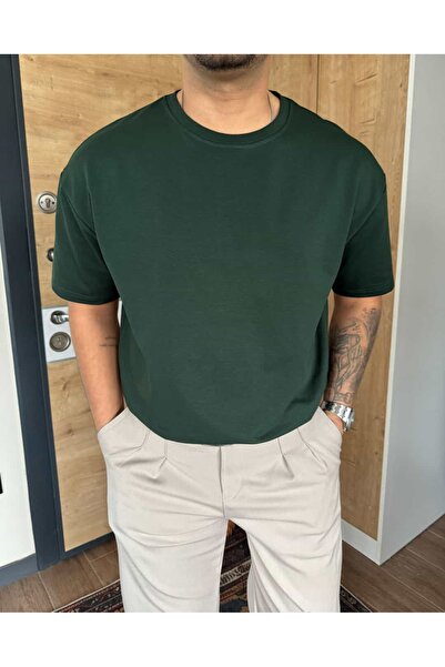 blucombin تي شيرت أساسي بقصة واسعة وسميك مكون من خيطين