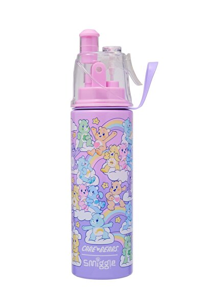 SMIGGLE Care Bears 500ml Steel Flask with Water Spray – Insulated Stainless W...