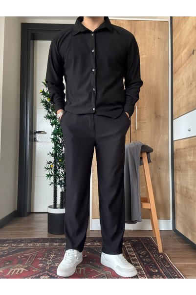 blucombin Set de cămașă și pantaloni otoman din twill, 2 piese