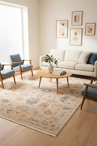 outlet halı deposu istanbul halı deposu Bej İndiana Bloom Vintage Halı