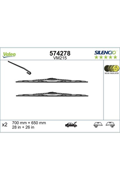 VALEO Set Stergatoare Silencio Conventional 700/650 Mm Vm215