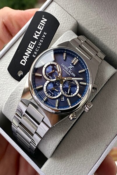 Daniel Klein ساعة يد رجالية بسوار من الفولاذ المقاوم للصدأ مع جميع الوظائف