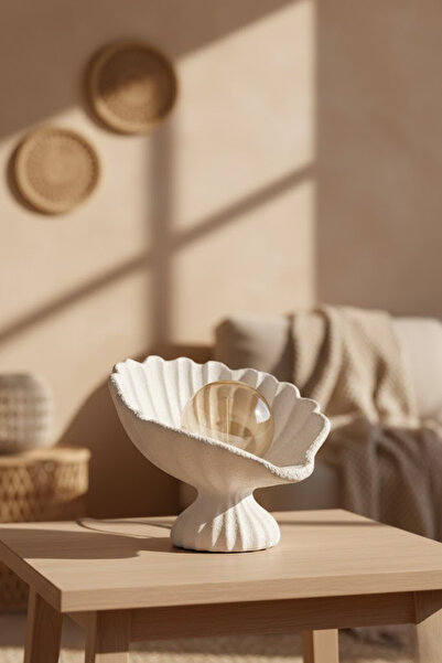 DNRYSL Oyster Lampshade Concrete Textured Modern Night Light |   Decorative D...