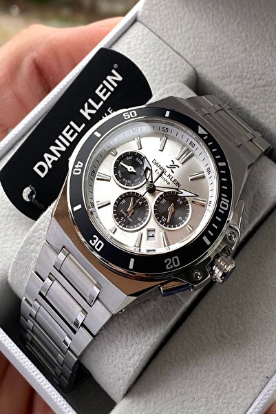 Daniel Klein ساعة يد رجالية بسوار من الفولاذ المقاوم للصدأ مع جميع الوظائف