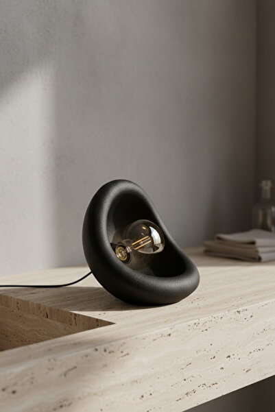 DNRYSL Modern Concrete Textured Lampshade |   Organic Oval Night Lamp (Deskto...