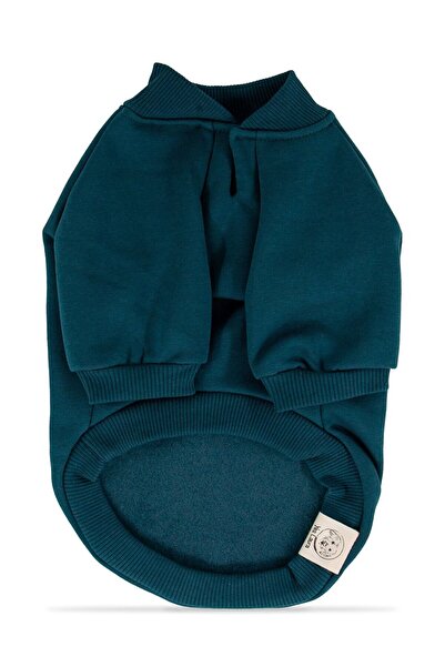 YES LAURA Petrol Blue Hoodless Sweatshirt