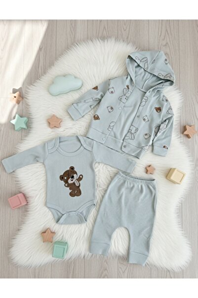 Nayinom AYICIK BASKILI ÜÇLÜ BEBEK TAKIMI