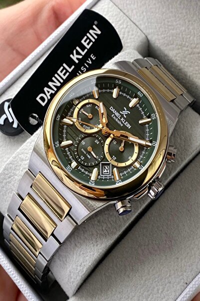 Daniel Klein ساعة يد رجالية بسوار من الفولاذ المقاوم للصدأ مع جميع الوظائف