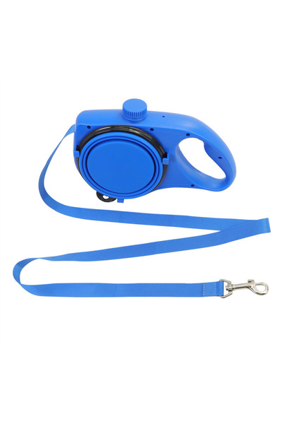 BIUPSER Blue 4 In 1 Dog Leash, 120 cm, With Foldable Bowl and Water Container...