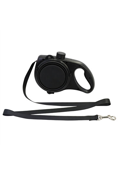 BIUPSER Black 4 In 1 Dog Leash, 120 cm, With Foldable Bowl and Water Containe...