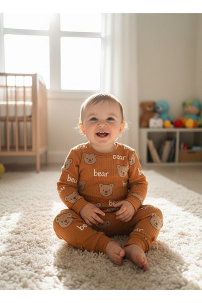 AYDEDE KİDS Baby Boy Patterned Cotton Set Daily Comfortable Top and Bottom Co...