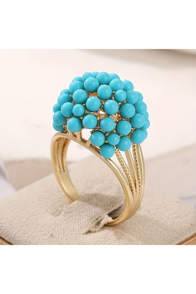 Choice خاتم ZF7051-1 متعدد الطبقات بتصميم بوهيمي إبداعي مرصع بخرز دائري من ال...