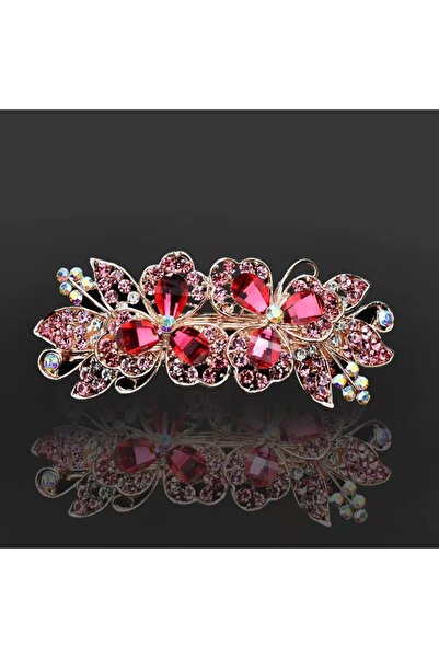 Choice Rose red Crystal large hair clip hairpin spring clip bun hair accessor...