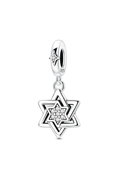 Choice KTC2005-1 Original 925 Sterling Silver Charm Bead Hexagram Starburst P...