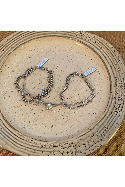 Choice 25cm bracelet Fashion Halves Heart Magnetic Couple Bracelets for Women...