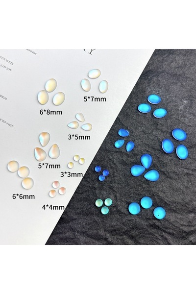 Choice Mixed 50PCS 50Pcs Resin Gradient Oval Droplet Flatback Nail Rhinestone...