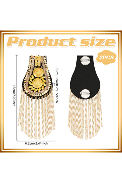 Choice AECH02-17668 2 PCS Metal Tassel Chain Shoulder Epaulets Tassel Blazer ...