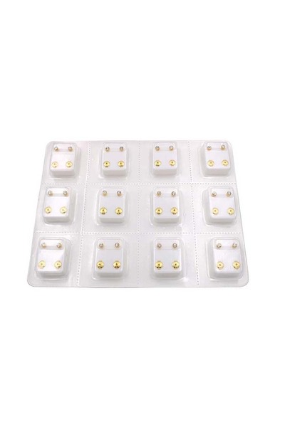 Choice طقم أقراط بسيطة لثقب الأذن، ذهبي وأبيض، 12 زوجًا، مرصعة بأحجار الراين ...