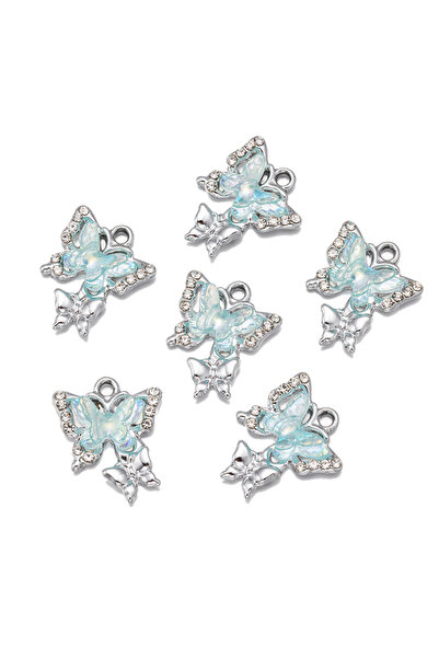 Choice مجموعة من 10 قطع من تعليقات الحيوانات الخضراء المطلية بالروديوم، على ش...