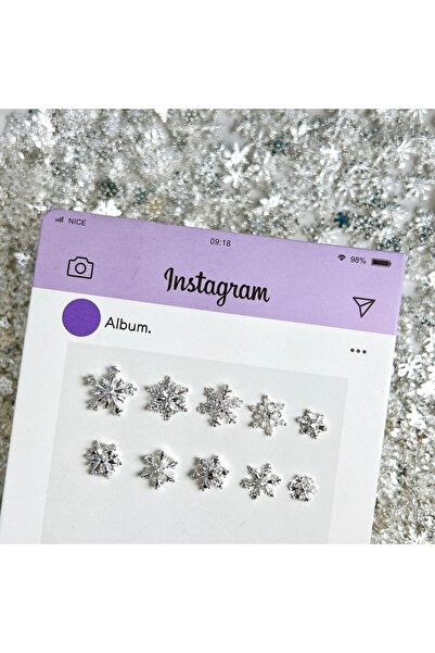 Choice مجموعة متنوعة من 30 قطعة من زينة الأظافر الفضية، بتصميمات متعددة، مصنو...