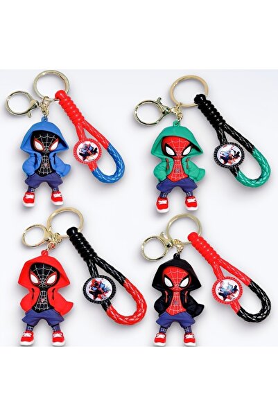 Miniso Spider-Man(4pcs) 4pcs Marvel Spider-Man Keychain Cartoon Comics Avenge...