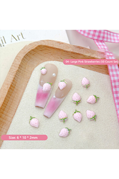 Choice A4 50PCS 3D Resin Cartoon Fruits Nail Rhinestones Decorations Parts Sw...