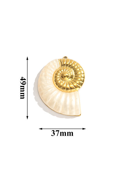 Choice قلادة ذهبية اللون مكونة من قطعتين من الفولاذ المقاوم للصدأ على شكل صدف...