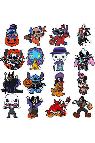 Choice 16 قطعة من دبابيس بروش كرتونية لطيفة لعيد الهالوين، بتصميمات ستيتش ومي...