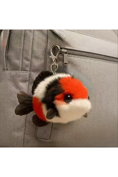 Choice 1 Pendant Lucky Fish Plush Keychain for Schoolbags. A Cute Koi Carp Ke...