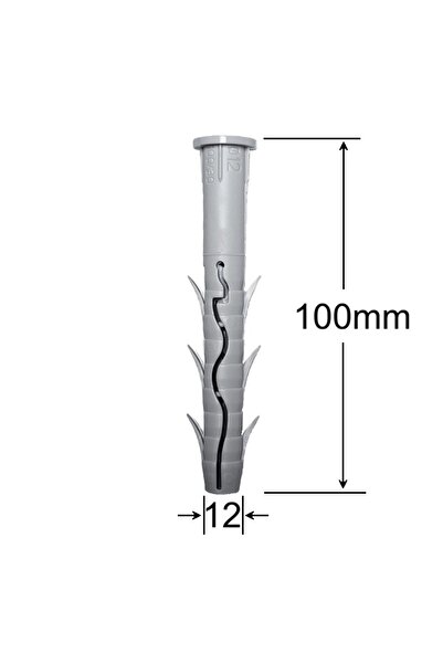 Gray Square 12x100 Winged Dowel - 50pcs/box