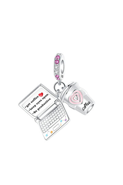 Choice SCR6586 خرزة أصلية من الفضة الإسترليني عيار 925 على شكل سماعة أذن وردي...