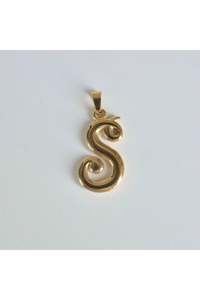 Choice قلادة حرف أبجدي عتيقة من الفولاذ المقاوم للصدأ المطلي بالذهب عيار 18 ق...