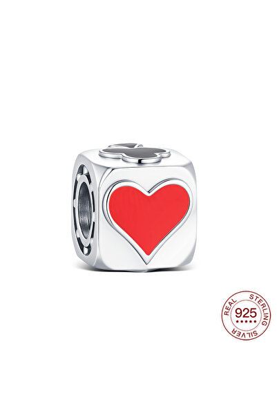 Choice NBC0435 925 Sterling Silver Charm Poker Suit Cube Safety Chain Origina...