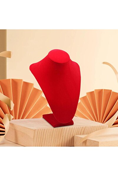 Choice حامل قلادة أحمر لامع عالي المتانة، مقاوم للخدش، لعرض القلائد القصيرة.