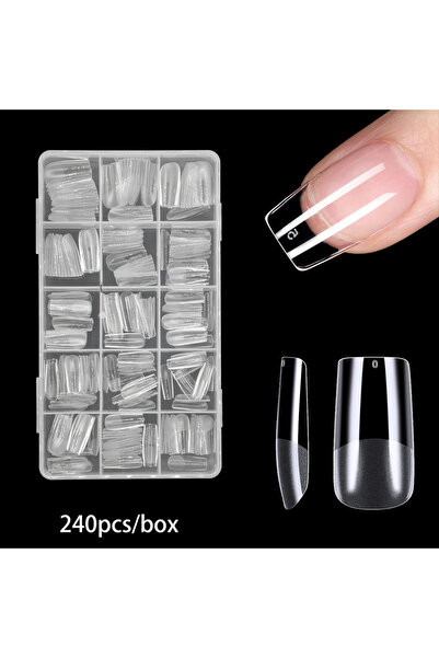 Choice 240pcs 120/240/330/600pcs Medium Square Fake Nails - Clear Press-On Na...