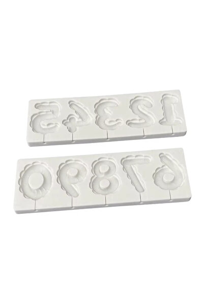 Choice 2pcs Balloon shaped digital 0-9 silicone molds for making birthday com...