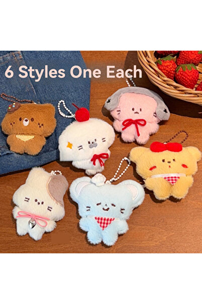 Choice Plush 6 Styles One Each 1/6 Pcs Cute Pet Small Animal Pendant Girl Bac...