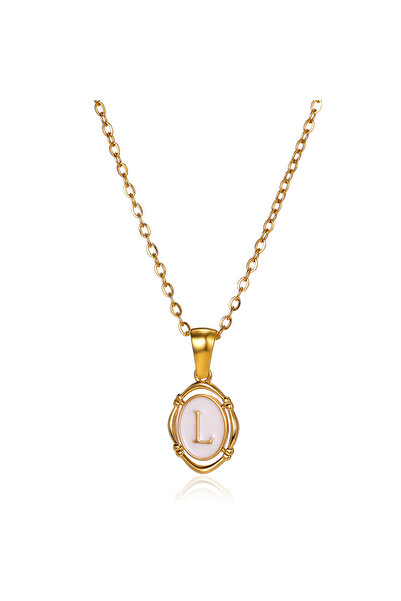Choice L Initial Letter Pendant Necklace For Women Stainless Steel Chain A-Z ...