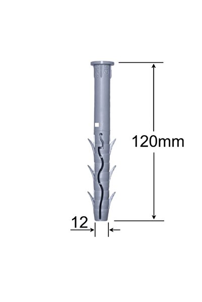 Gray Square 12x120 Winged Dowel - 50pcs/box