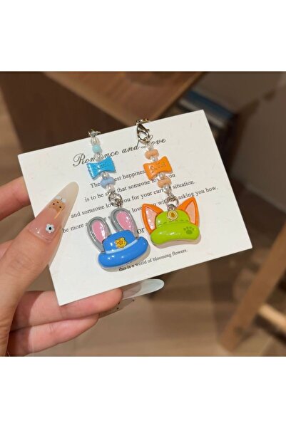 choice2 set of 2pcs Judy And Nick Candy Phone Lanyard Pendants From Cartoon C...