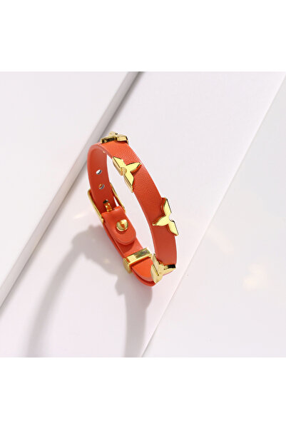 Choice MVF1001-3 Fashion Leather Bracelet for Women Men with Gold Tone Butter...