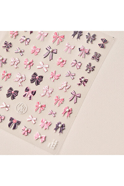 Choice 1pcs Cute Pink Bow Retro White Lace Rose Nails Decorations Stickers Cr...